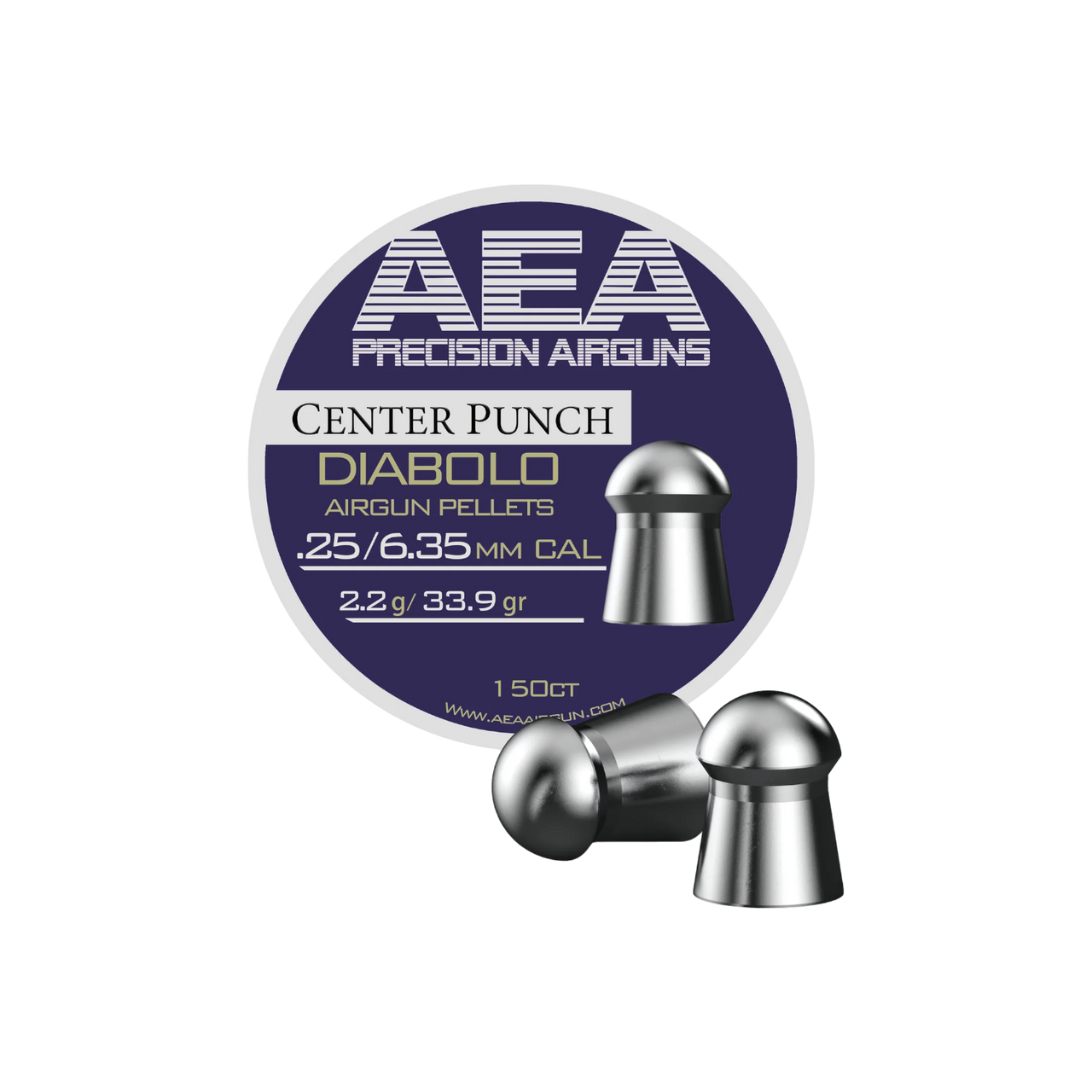 AEA Center Punch Airgun Pellets (.25 Cal, 33.9 gr.)