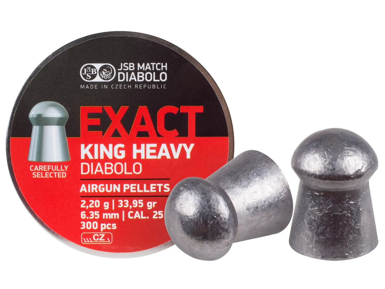 JSB Match Diabolo Exact KING HEAVY | .25 Cal | 33.95 Grains | 300 Ct P28