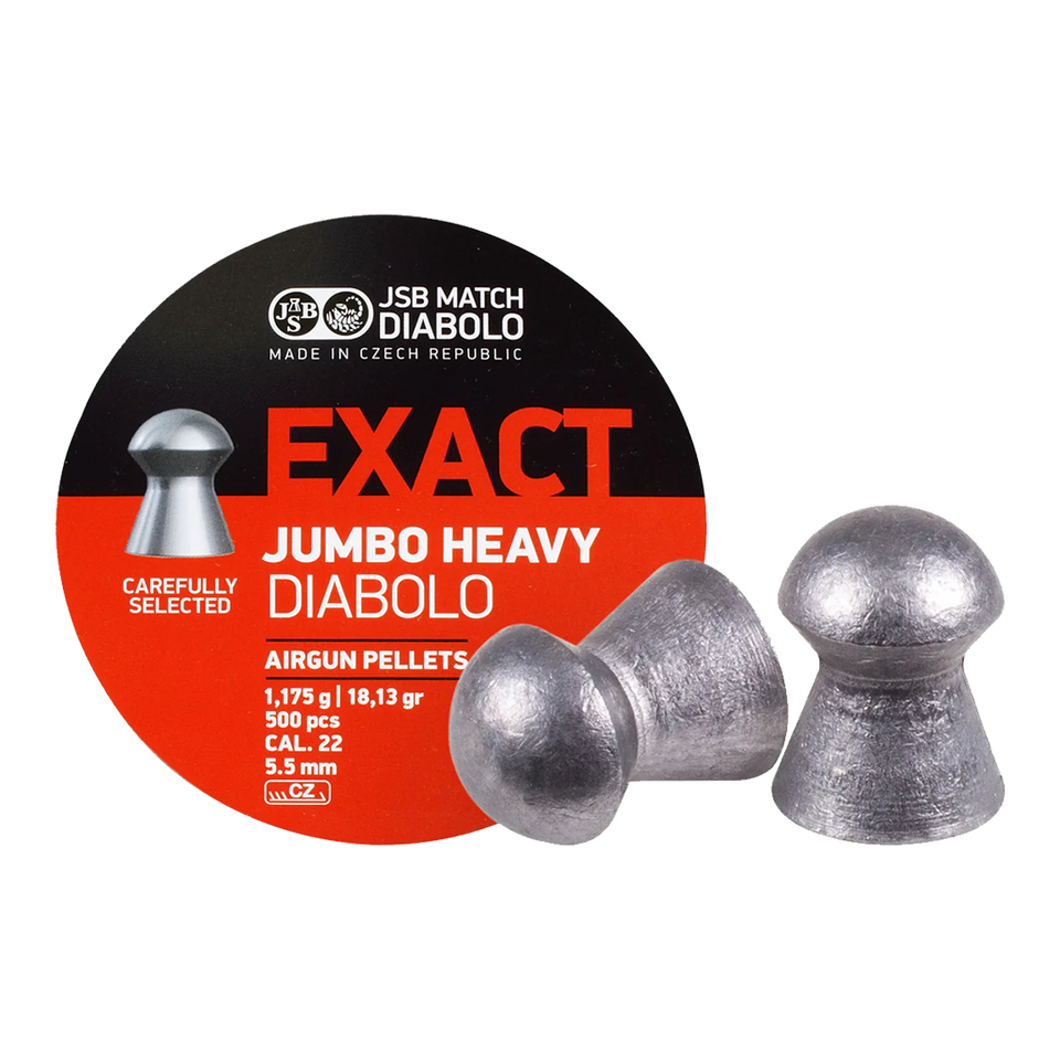 JSB Match Diabolo Exact Jumbo HEAVY | .22 Cal | 18.13 Grains | 500 Ct.