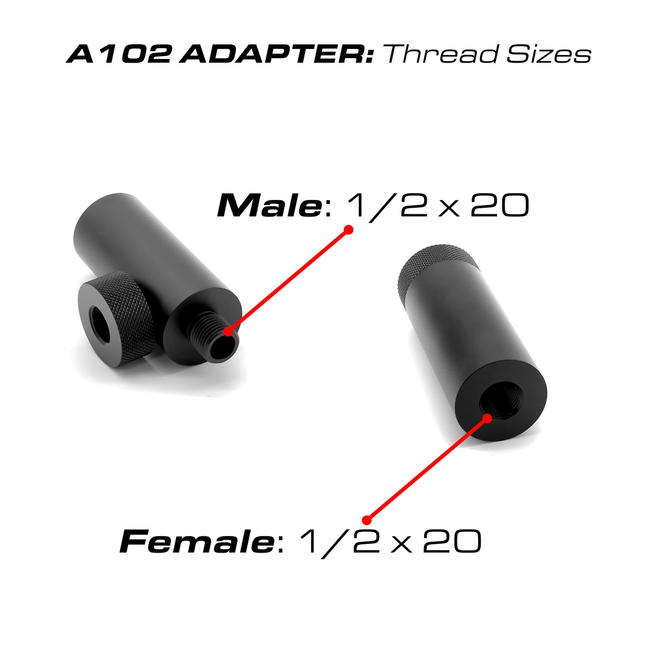 FX Shroud Extender 1/2 x 20 Female to 1/2 x 20 Male A102